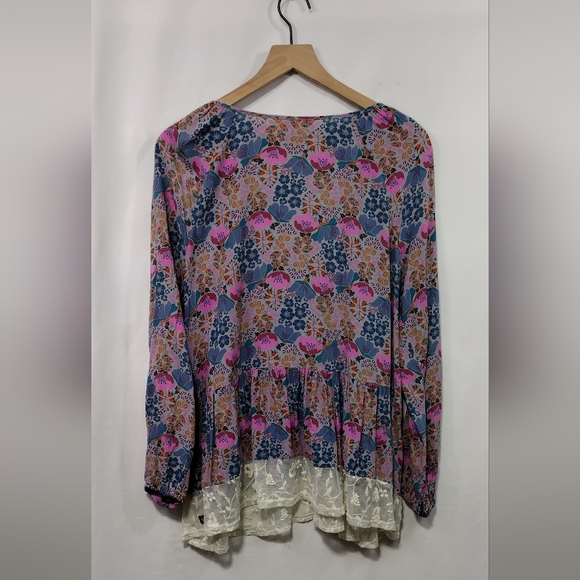 Matilda Jane Sew Perfect Floral Peasant Top Women's M Multicolor Artsy Retro - Picture 6 of 8